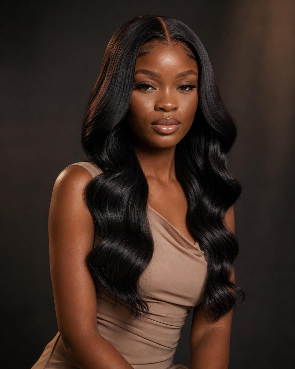 Premium lace-front wig with a polished wave finish